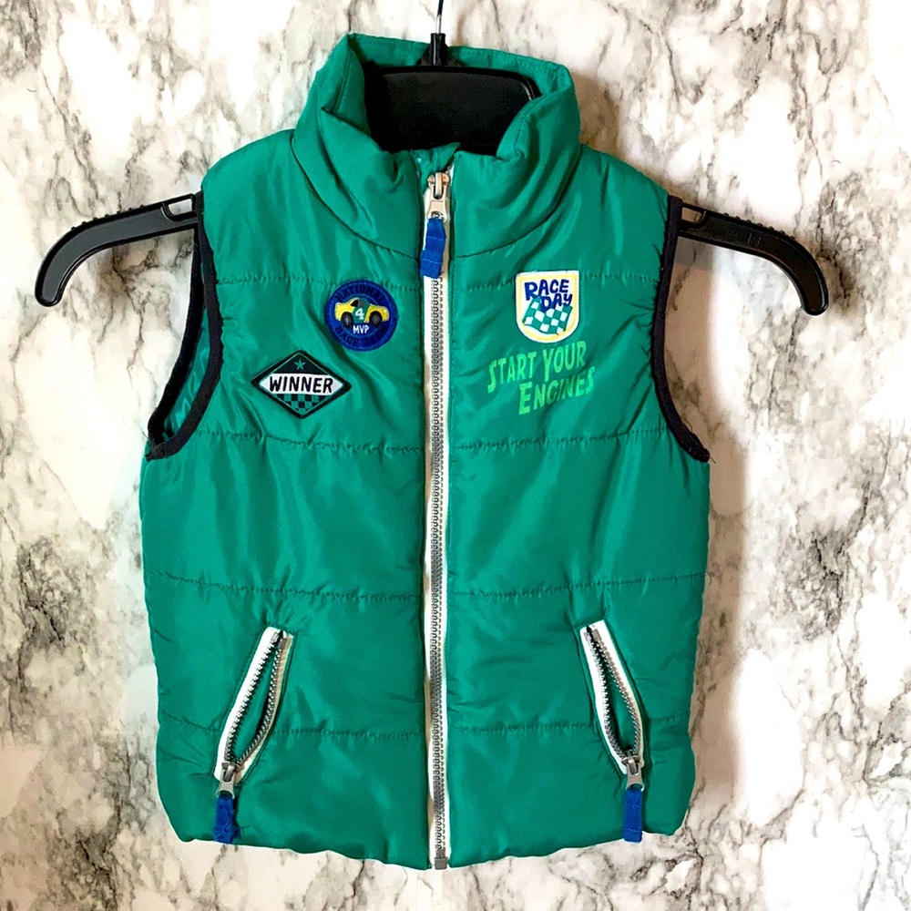 Boys green puffer vest